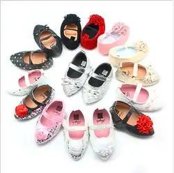 Модная симпатичная обувь для малышей цветок Детские сначала ходунки новорожденных девочек принцесса обувь