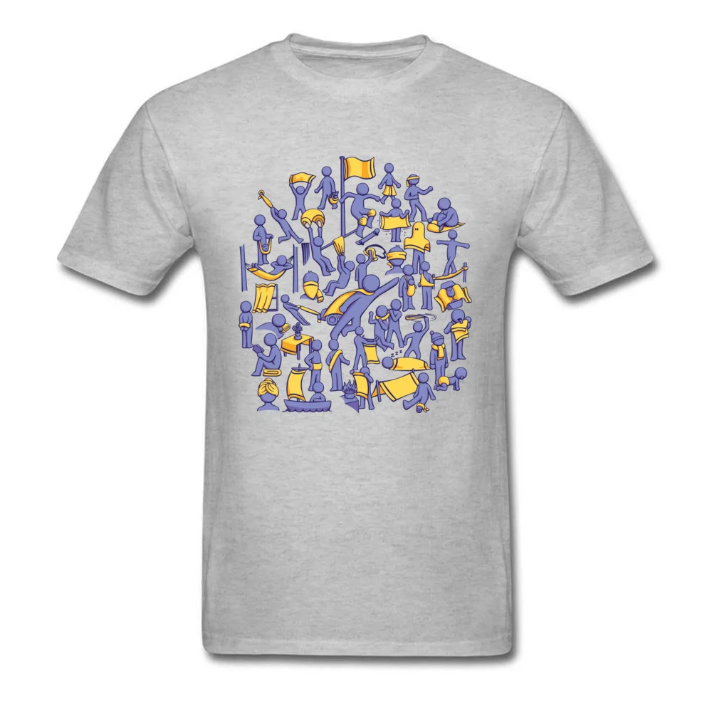 Men Family Tops T Shirt Round Neck Summer/Autumn 100% Cotton Fabric Tshirts Design Short Sleeve 42 Uses for Towels Sweatshirts 42 Uses for Towels grey