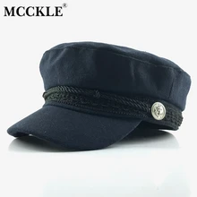 MCCKLE, женская зимняя повседневная Шерстяная кепка, шапки, кнопка, бейсбольная кепка, солнцезащитный козырек, шляпа Gorras Casquette, женская черная модная кепка s