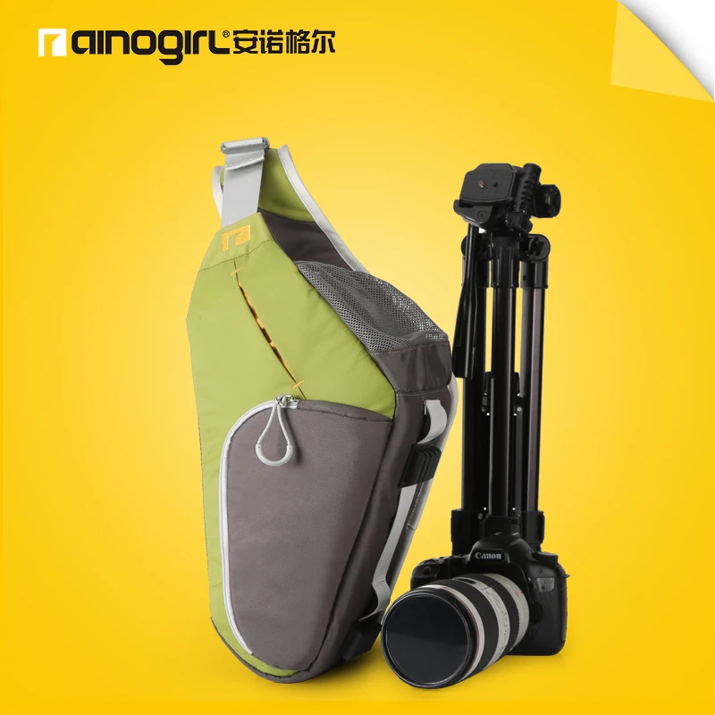 AINOGIRL A1513 Triangle Camera Video Bag Photography Accessories Bags Lens Messenger Case With Rain Cover For Canon Nikon SLR