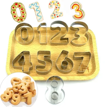 

9Pcs/set 0-8 Number Shape Cookie Cutter Stainless Steel Cookies Mold Fondant Biscuit Cutter Cake Decorating Tools Hot Sale