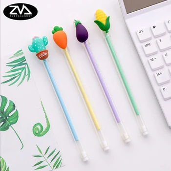 

4pcs/lot Transparent vegetable gel pen Kawaii School Office Supplies Children Gift Reward Neutral pen stutionery
