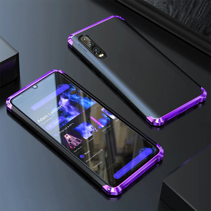 

Luxury Anti-fall Anti Fingerprint Case For Huawei P30 Pro Case Shockproof Protection Cover Case For Mate 20 Pro Metal Bumber