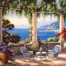 Картина на стене в рамке картины живопись по номерам ручная роспись на белье абстрактная картина маслом домашний декор с пейзажем 40*50 см океан