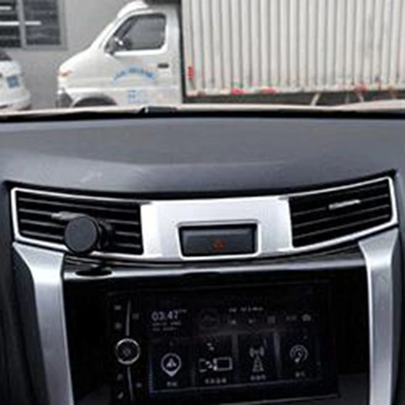 Для Nissan Navara NP300 ABS матовые автомобильные средняя рамка для кондиционера крышка внутренние украшения аксессуары автостайлинг