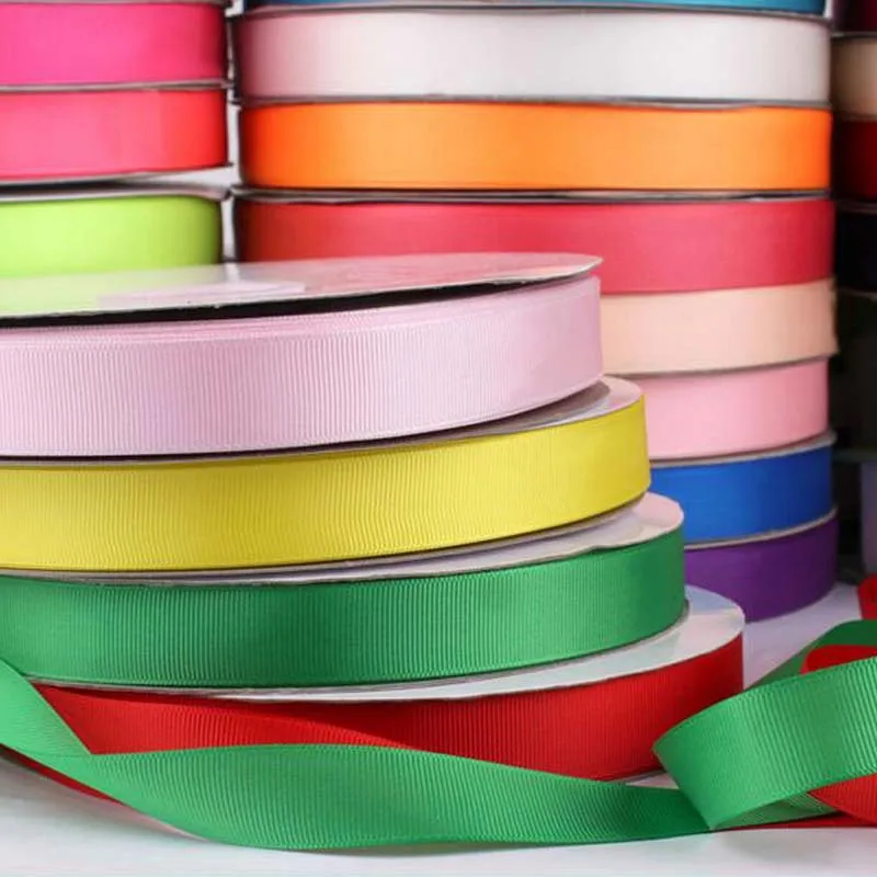 

10mm 100Yards/Roll Grosgrain Ribbon Decorative Gift Packing Wedding Crafts Christmas Ribbons Bowtie Hair Clips Fabric