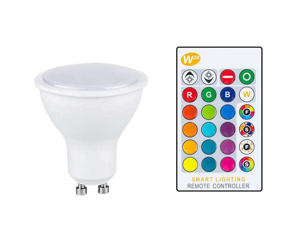 E27 LED Bulb 85-265V GU10 Lampada Led Lamp RGB RGBW RGBWW Light Bulbs Dimmable Bombillas 5W 10W 15W Remote Control 16 Colors (16)