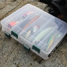 Многофункциональная 27*18*5 см коробка для рыбалки отсеки двухсторонняя прозрачная видимая пластиковая коробка для рыболовных приманок коробка для рыболовных снастей