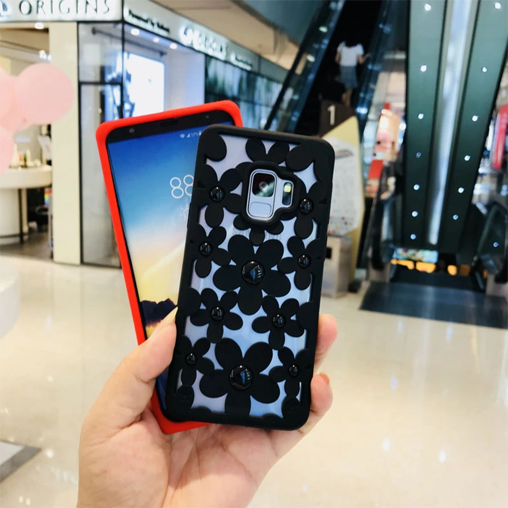 

Soft TPU Phone Case For Samsung Galaxy S8 Plus S9 Plus 3D Hollow Flowers Patterned Phone Shell For Samsung Galaxy Note 8