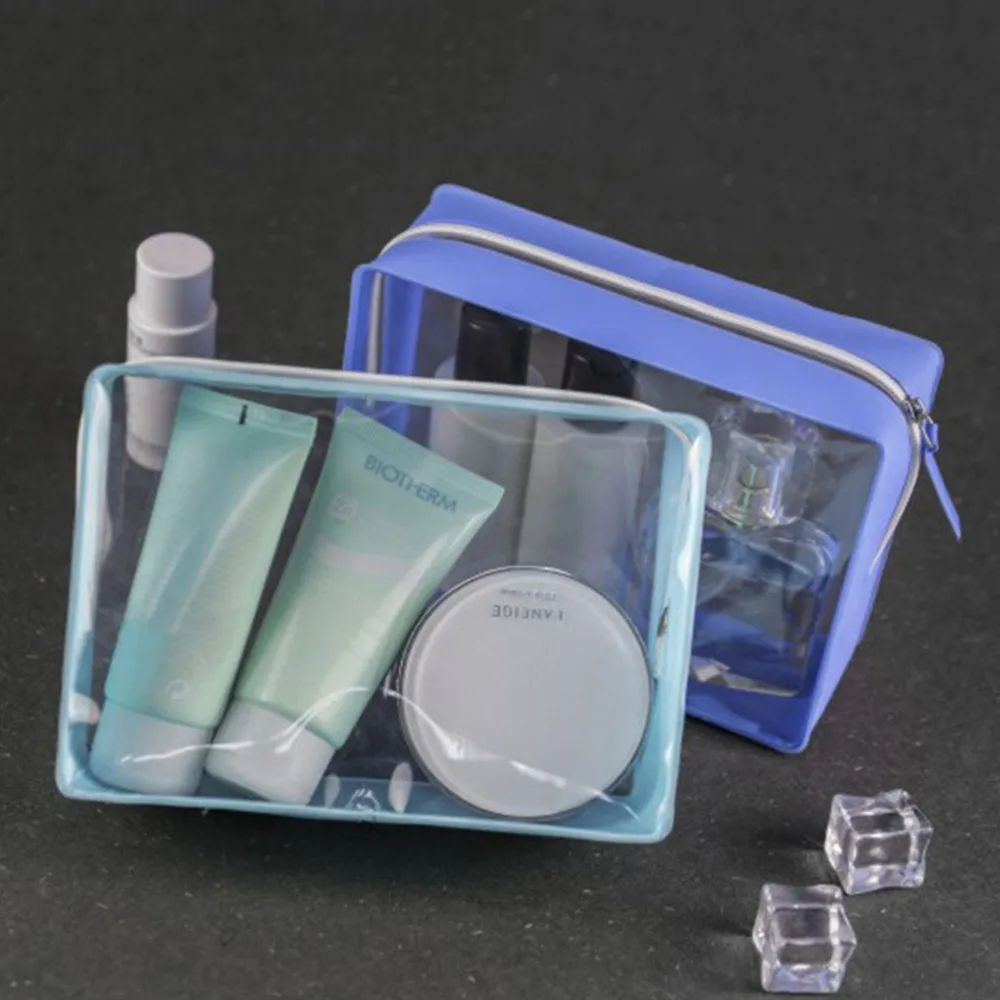 

1 Pc See Through Women Bag with Dual Zipper Head for Cosmetic Storage Pouch Toiletry Travel Bag Women Cosmetic Bag Gifts