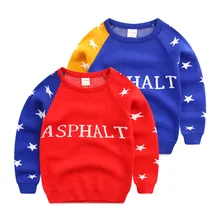 Baby you spell sleeve sweater 2016 new children’s clothing boy joker round collar jacket Child stars sweaters in the spring
