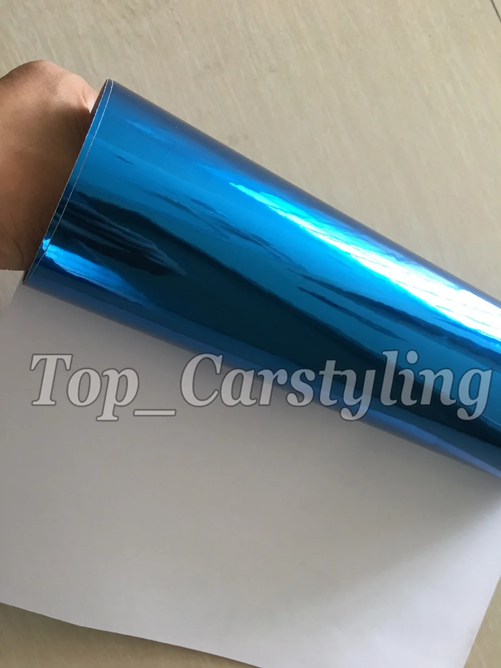 light blue chrome mirror car wrapping film vinyl stm gloss chrome wrap foil (7)