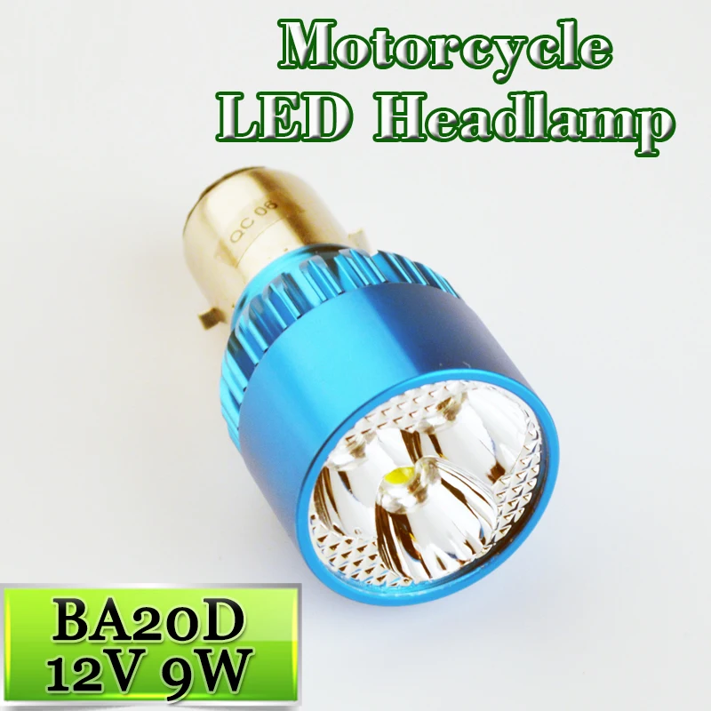1 Piece 12V 80V 9W Motorcycle LED Headlamp Bulb 3 Beads Claw BA20D