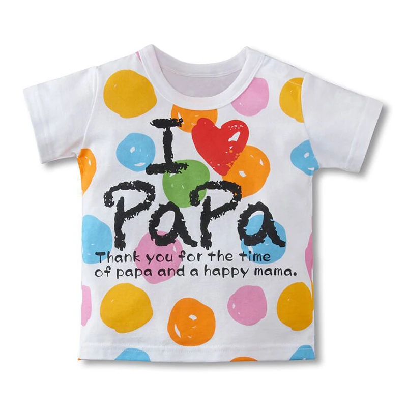 Hot Sale Boys Girls T Shirt Short Sleeve I Love Pa Pa Ma Ma Series font
