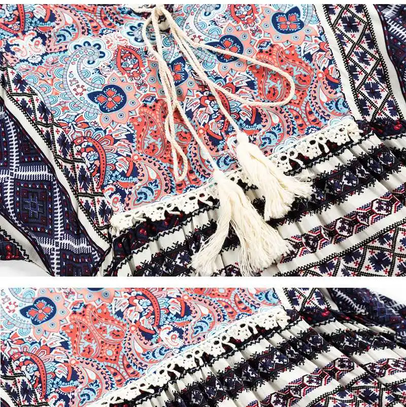 Printed Peasant Dress G5014-6