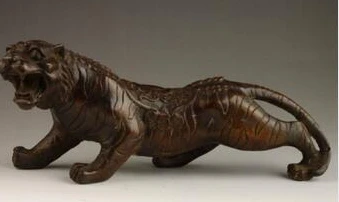 

collecting OLD copper decoration bronze Elaborate Chinese Vintage Handmade Old Copper Ferocious Tiger Statue