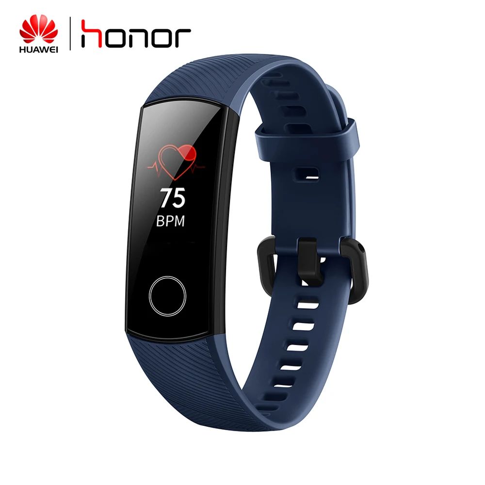 Huawei Honor Band 4 стандартная версия Смарт-браслет Цветной 0,95 дюймовый Браслет Сенсорный экран для плавания пульсометр для сна - Цвет: Синий