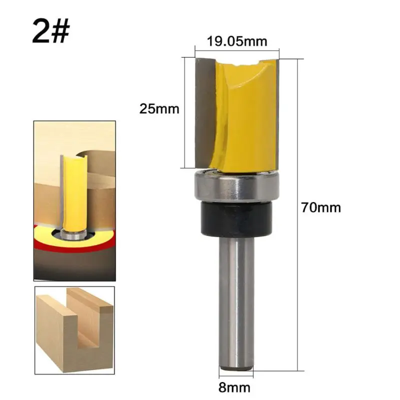 4 pçsset 8mm0.3 Fresas Shank Corte Cópia Router Bit Haste Reta
