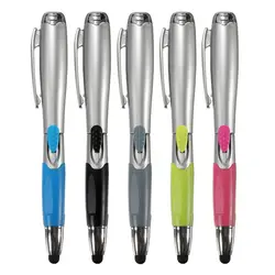 3 в 1 современный дизайн красочный емкостный экран Стилус + Шариковая ручка + светодиодный фонарик для IPad многофункциональный для офиса