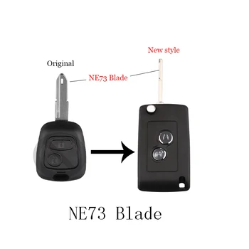 

New Modified Flip Folding Remote Key Case Shell Fob 2 Buttons For Peugeot 206 405 205 106 306 Car Key Cover NE73 blade