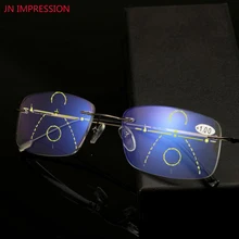 JN IMPRESSION ультра-светильник, Мультифокальные очки для чтения без оправы, бифокальные очки для чтения, прогрессивные очки для дальнозоркости, диоптрий 1,0-3,0