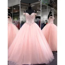 Горячая Распродажа, розовое милое кружевное с открытой спиной, бальное платье, платье для выпускного вечера, рукав-крылышко, сладкий 16, легкий, украшенный Розовым Бисером, Пышное Платье