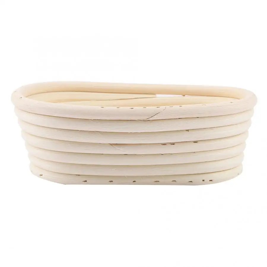 Fruit Basket Foldable Laundry Oval Shape Craft Rattan Bread Baking Tool | Дом и сад