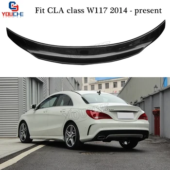 

for Mercedes C117 W117 CLA 4-door Fastback Coupe 2014 - present PSM Style Carbon Fiber Rear Boot Spoiler Tail Trunk Lid Wing