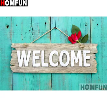 

HOMFUN Full Square/Round Drill 5D DIY Diamond Painting "Letter flower" 3D Embroidery Cross Stitch 5D Home Decor A13323