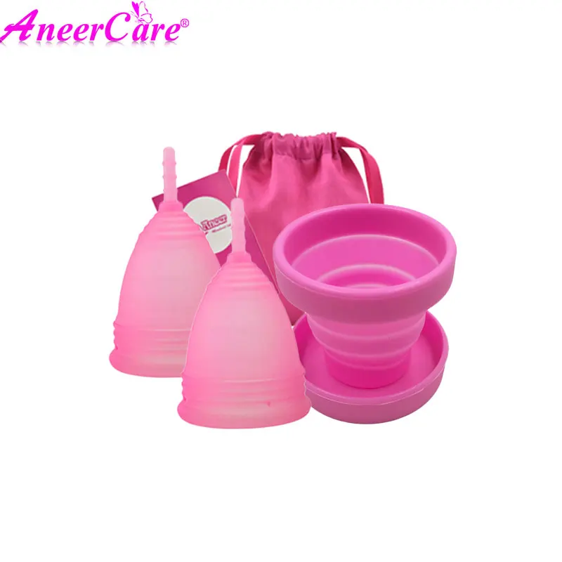 2pcs female menstrual cup sterilizer female hygienic vaginal period cup menstruation silicone reusable menstruation collector