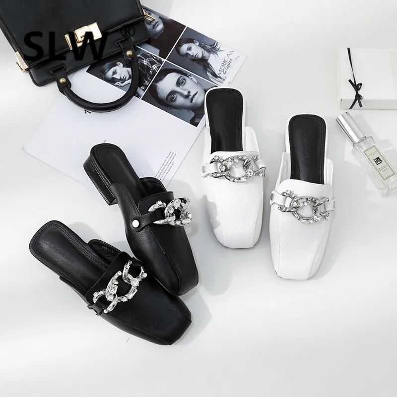 

Slides Shoes Without Heel Slippers Women Summer Jelly Flip Flops Sliders Flat Luxury Glitter 2019 Fabric Basic PU