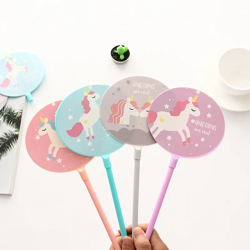 

Back To School 4pcs Unicorn Fan Pen Birthday Unicorn Party Decorations Kids Gift Baby Shower Souvenirs Wedding Gifts for Guests