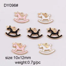 20PCS 10*12mm Gold Color Enamel Hobbyhorse Charms Alloy Trendy Jewelry Pendant