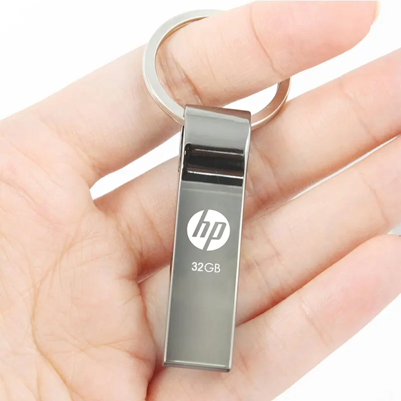 Оригинальный hp USB флеш накопитель 32 Гб металлический кольцо для ключей