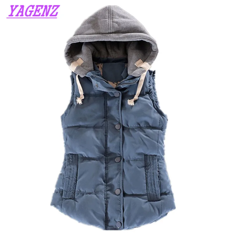 NEW Korean version Women Winter Hooded Warm Down cotton Vest Jacket Detachable cap Cotton waistcoat Plus Size coat 4XL B172 | Женская