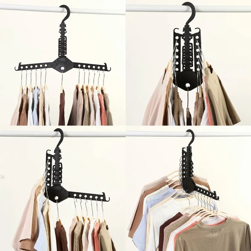 Multi purpose Magic Hook Dual Hanger Folding Clothes Hanger For