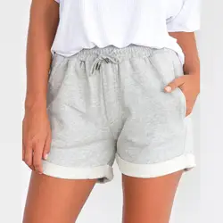 Для женщин Соблазнительные шорты Повседневное свободные шорты пляжное платье для девочек Высокая Талия Короткие брюки летние спортивные