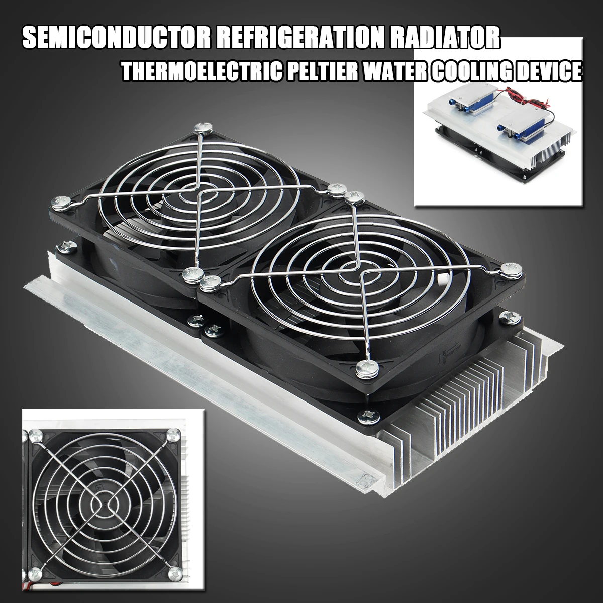 

DC12V 120W Semiconductor Refrigeration Thermoelectric Refrigeration Cooler System Water Cooling Equipment Double Fan DIY