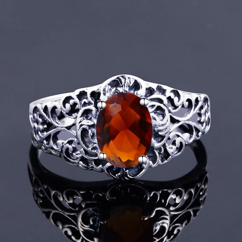Женское кольцо ручной работы из серебра 925 пробы с коричневым камнем|ring for|rings for