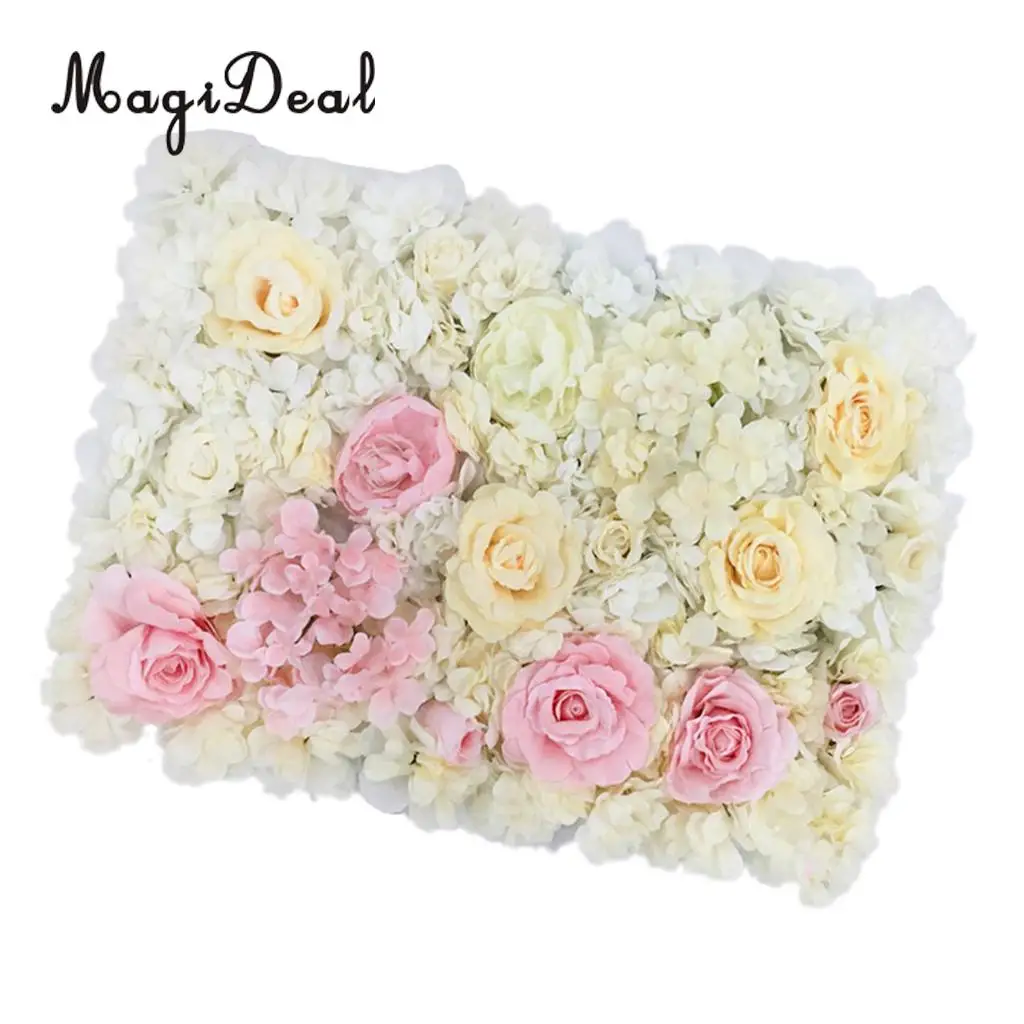 Artificial Flower Roses Wall Panel Wedding Stage Backdrop Home Shop Window Decorative Forals 7 Colors Pick