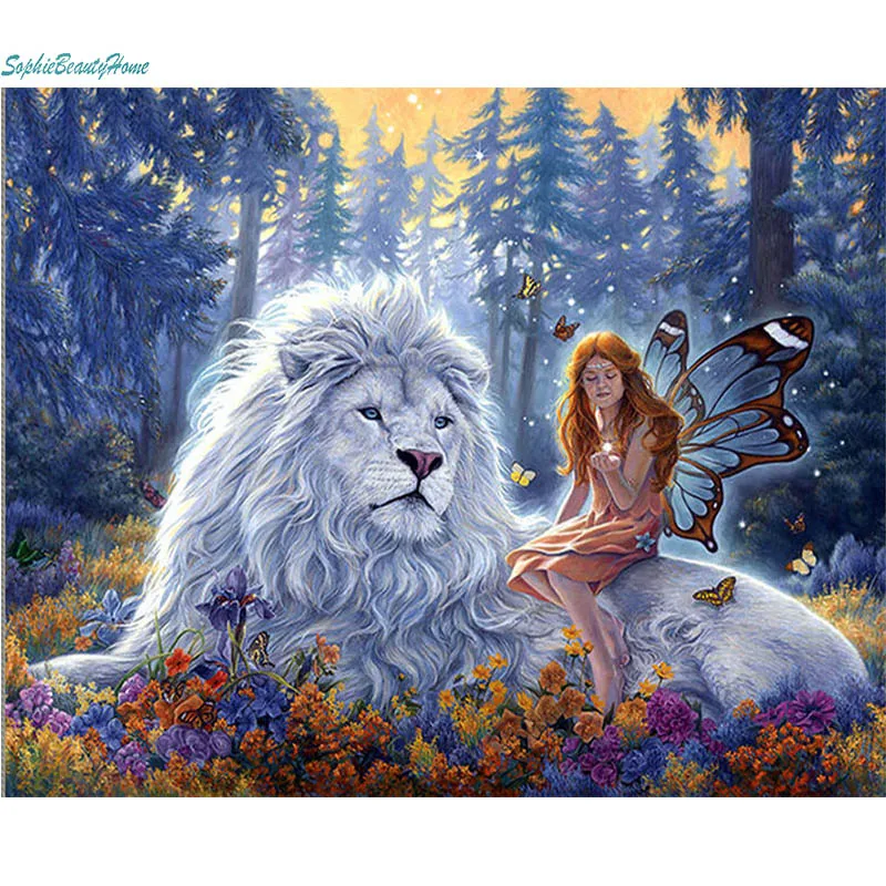

5D color DIY diamond painting butterfly angel and lion embroidery jewelry full diamond pattern cross stitch mosaic home decorati