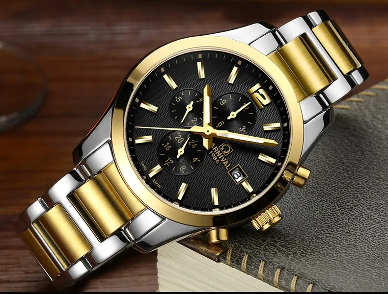 Carnival Watches Automatic Mechanical Watch Gold-Plated and Stainless Steel Two-Tone Male Watch Sports Dive Watches Four colors