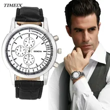 Fashion Watch Men Business Design Dial Leather Analog Quartz Watch Men’s Wrist Watches Casual Male Clock relojes hombre 2017