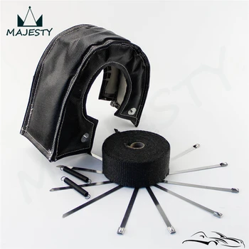

T6 Turbo Heat Shield Blanket Cover +10M x 2" Manifold Downpipe Wrap+ zip ties