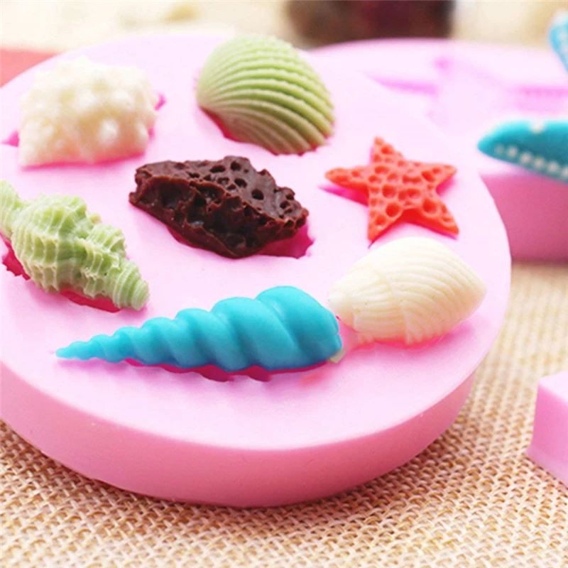 Силиконовые формы для украшения торта с розовой ракушкой, инструменты для 3D помадки, формы для мыла, формы для украшения шоколада, конфет, инструмент для выпечки