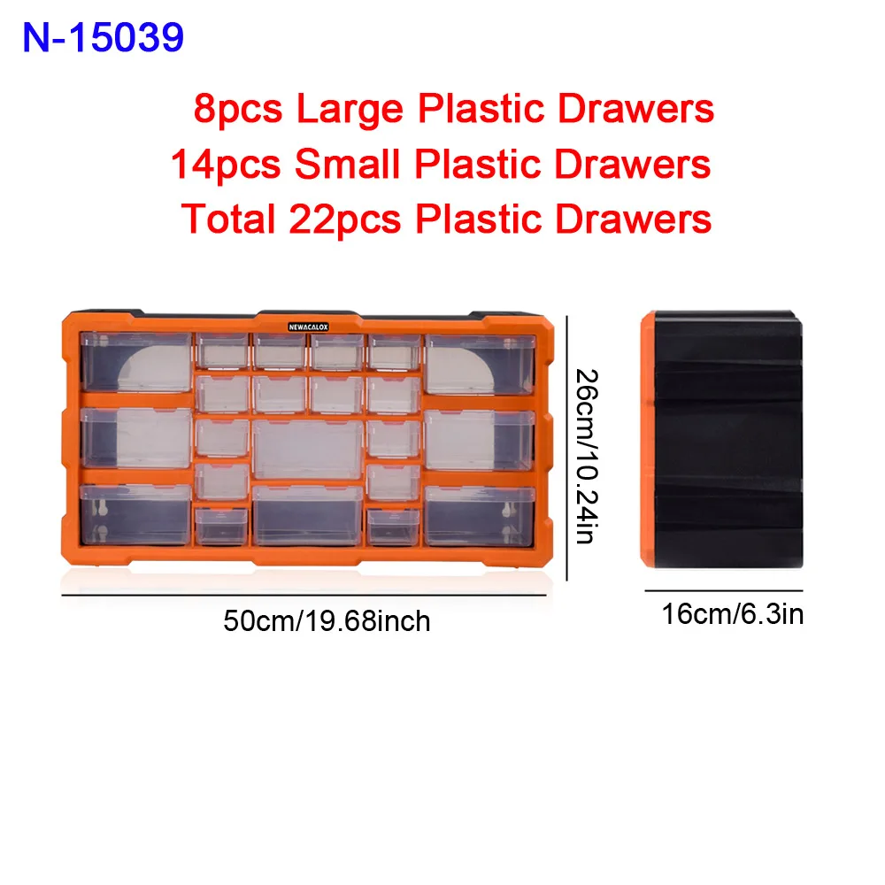 NEWACALOX органайзеры для инструментов 2-22 шт. ящик для инструментов с коробка настенное крепление оборудования Пластик инструмент чехол для хранения коробка многофункциональный ремонт инструментов - Цвет: N-15039