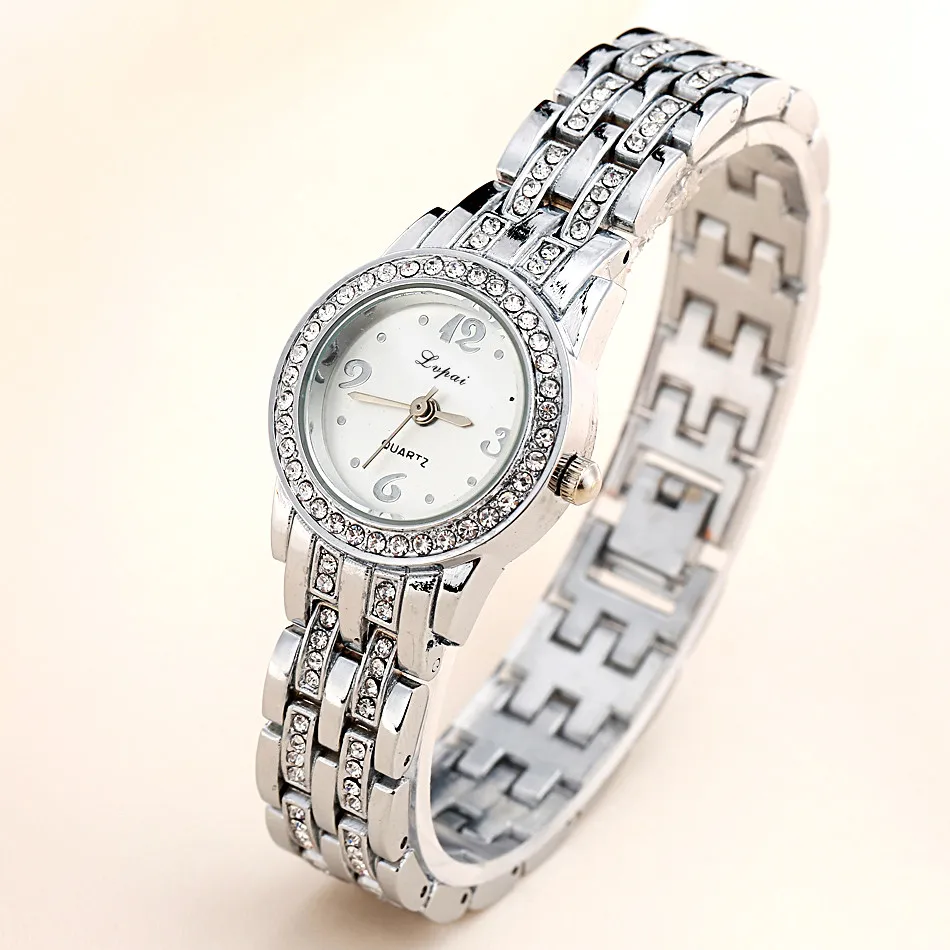 

LVPAI Women Quartz Wrist Watch Bracelet Montre Watch bayan kol female Stainless Steel relogio feminino Diamond dial Features B50