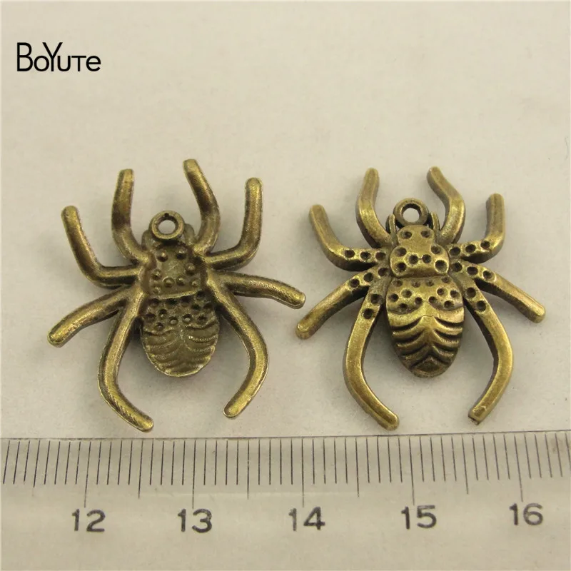 BoYuTe (50 PiecesLot) Metal Alloy 2925MM Spider Pendant Charms Vintage Diy Hand Made Jewelry Accessories (2)