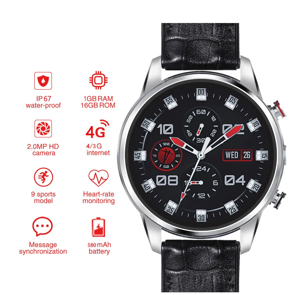 

2019 Newest Smart Watch 4G Reloj Inteligent Android 7.1 SmartWatches MTK6739 1.39 inch Display PK Allcall W2 Zeblaze Thor 4 pro