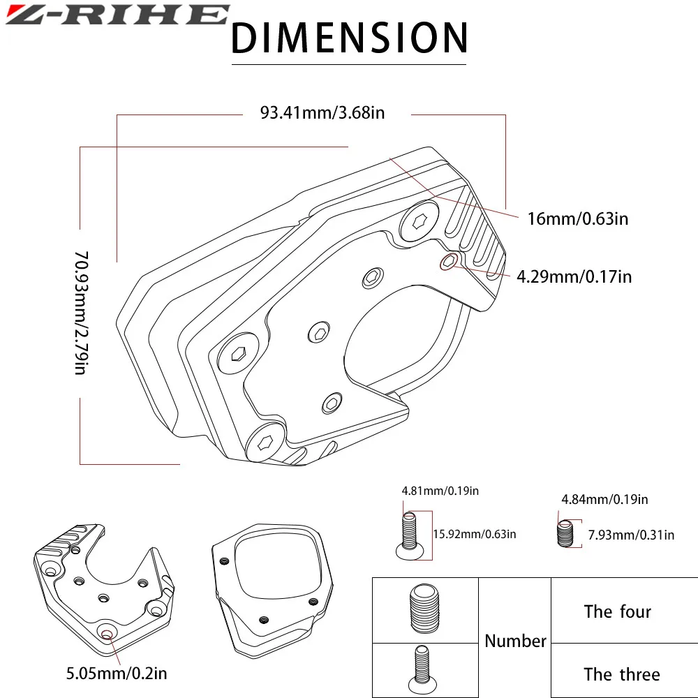 For HONDA NC750X NC 750X NC750 X 2017 2018 2019 Aluminum Kickstand Sidestand Stand Extension Enlarger Pad Accessories NC750